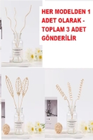 3 Tek Adet 3 Model Aromaterapi Koku Dağıtıcı Rattan Şişe Ahşap Difüzör Çubuk (Spiral-Yaprak-Dalgalı)