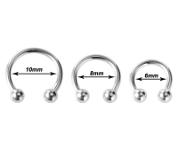 3lü Set 3 Boy Smiley Piercing Tragus -Burun Kaş Kıkırdak Helix Dudak (6mm-8 mm-10mm)