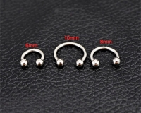 3lü Set 3 Boy Smiley Piercing Tragus -Burun Kaş Kıkırdak Helix Dudak (6mm-8 mm-10mm)