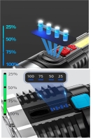 4 Fonksiyonlu Cob LED El Feneri USB Şarjlı Su Geçirmez Lamba Yürüyüş Seyahat Acil Durum Işığı