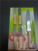 5 Parça Bıçaklı Tereyağı Bıçağı - Mini Spatula Ahşap Saplı Set