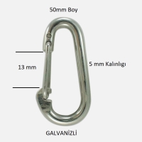 Baş Zincir Karabina Yaylı 6 mm Galvanizli 2 Adet