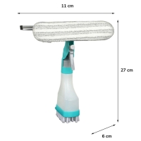 Çift Taraflı Cam Sil Pencere Ayna Fayans Silme – Fırçalı Spreyli Çekçekli Cam Mopu