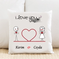 I Love You Kişiye Özel Yastık Kılıfı Pi156