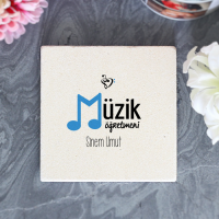 Kişiye Özel Müzik Öğretmeni Taş Bardak Altlığı