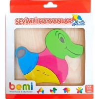 Ördek Puzzle Renkli Ahşap Yapboz Sevimli Hayvanlar Koordinasyon Geliştirici Standlı