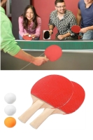 Ping Pong Masa Tenisi Seti Tenis Raketi Seti 2 Raket + 3 Ping Pong Topu  Spor Aksesuarları