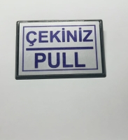 Pull Çekiniz Yapışkanlı Yönlendirme Tabelası 10 x 7 Cm Küçük Boy