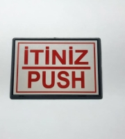 Push - İtiniz Yönlendirme Tabelası Yapışkanlı Büyük Boy 13 x 8 Cm