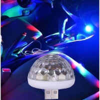 Sese Duyarlı USB Girişli RGB Renkli Mini Disko Topu Led Lambası - Ev - Araç