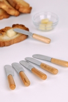 Tereyağı Bıçağı - Mini Spatula Ahşap Saplı 6 Adet